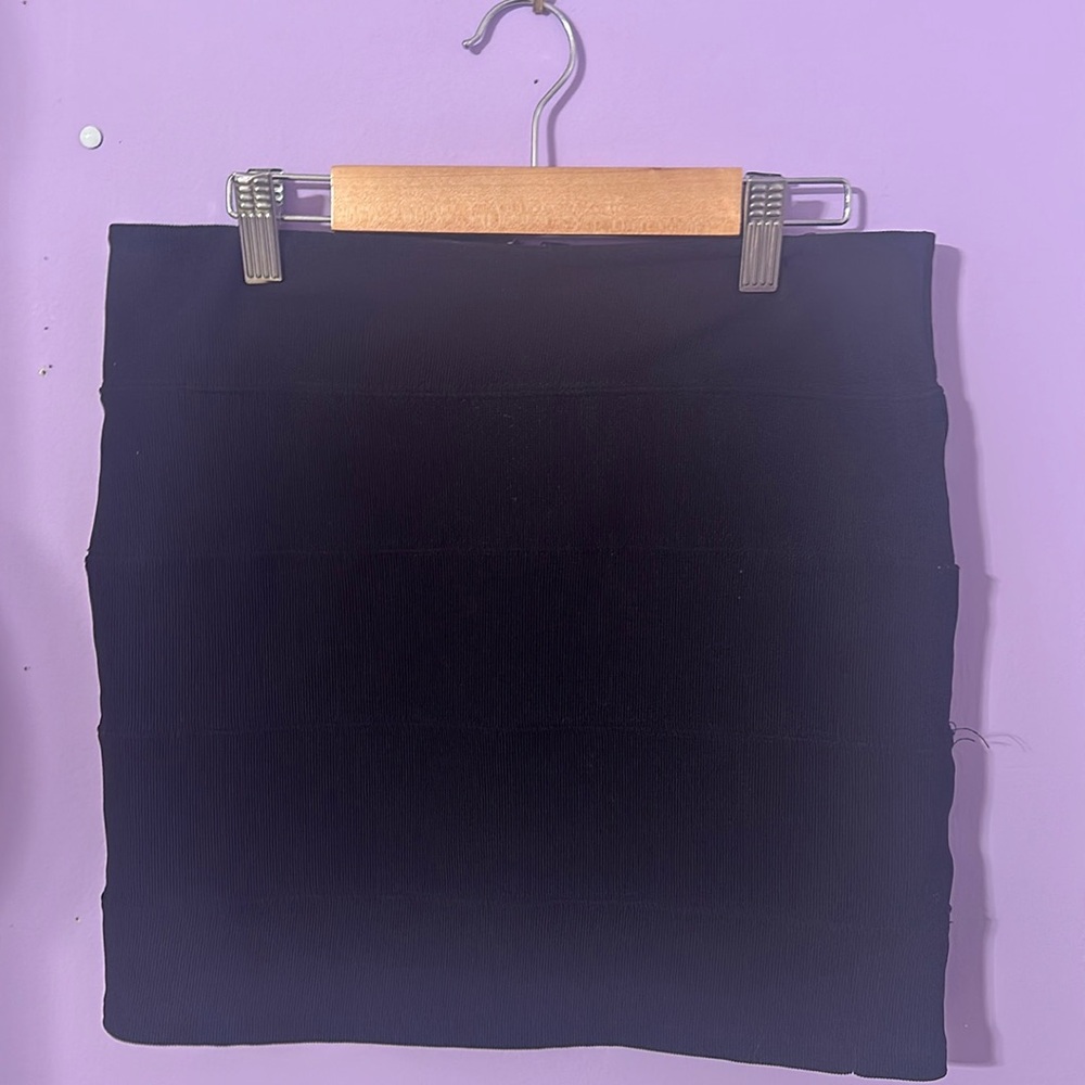 Forever 21 Vintage Ribbed Black Bodycon Mini Pencil Skirt FINAL SALE